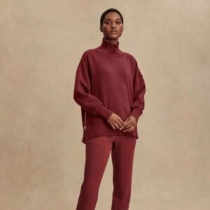 NWT Varley Barker High Neck Sweat | New Maroon